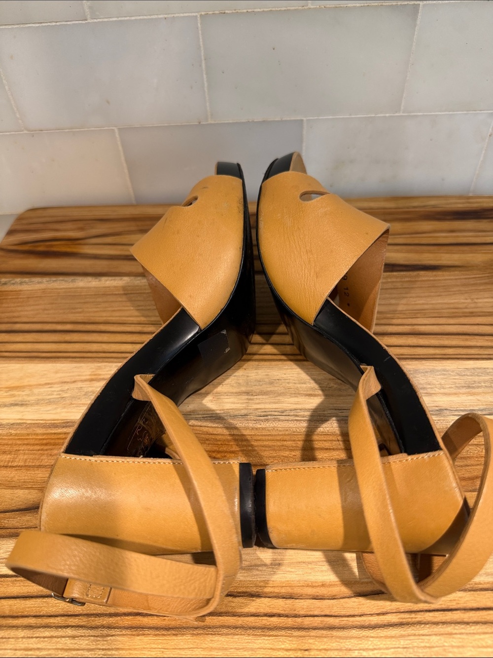 Robert Clergerie Tan Leather Strappy Ankle-Heel Sandals - Picture 9 of 11